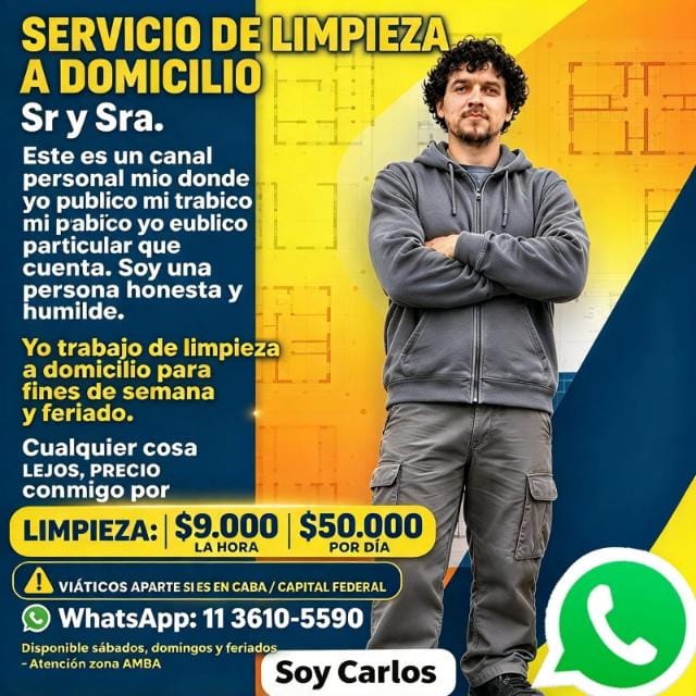 Hago trabajo de limpieza a domicilio para fin de semana